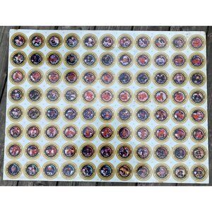 RARE UNCUT SHEET of 1997-98 Katch Medallions/Discs/Coins NHL | Patrick Roy Sakic